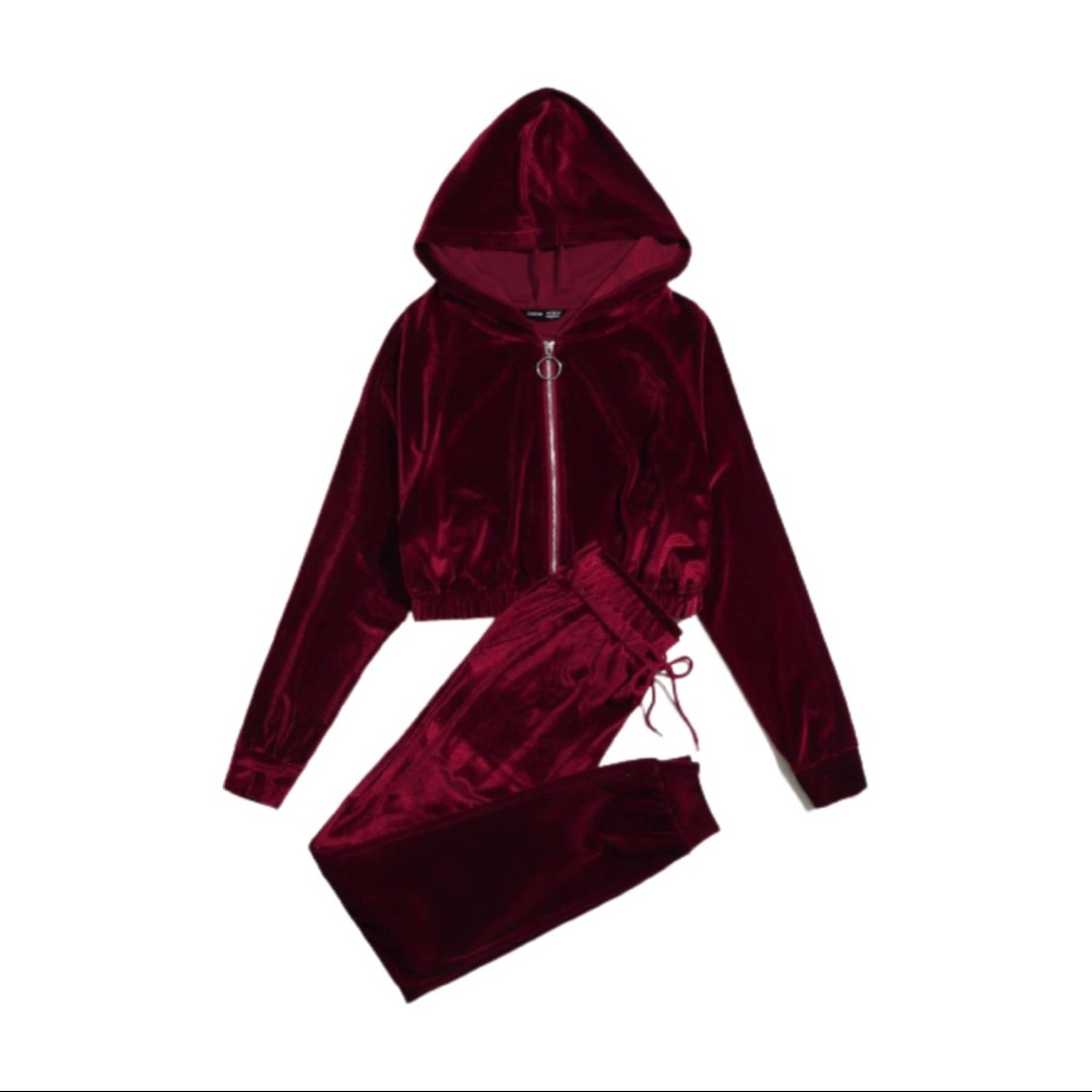 Brand New Red Velvet Jumpsuit. Size Medium and Small